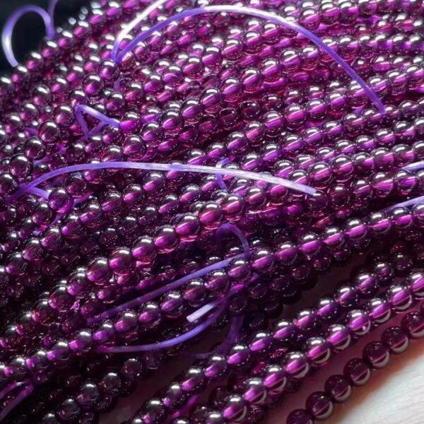 2.8mm small size whole strand round shape genuine natural purple garnet bead - Image 4