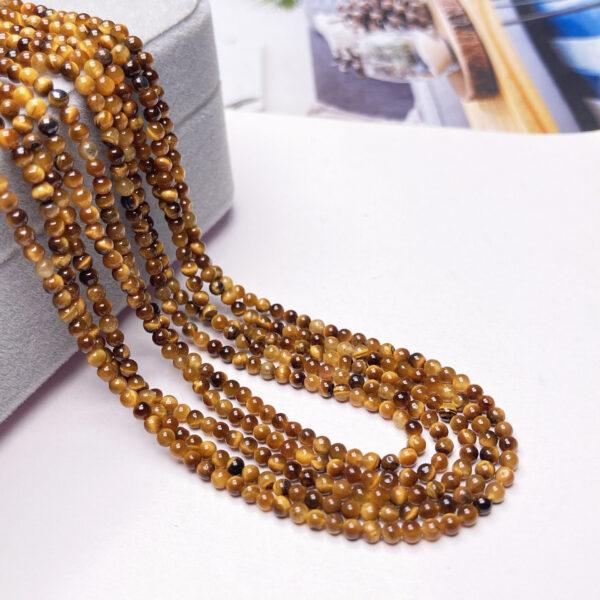 small size genuine natural tiger eye bead, 2mm - 4mm whole strand round bead - Image 4