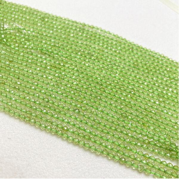 small size genuine natural peridot bead, 2mm - 3mm whole strand facet round bead - Image 4