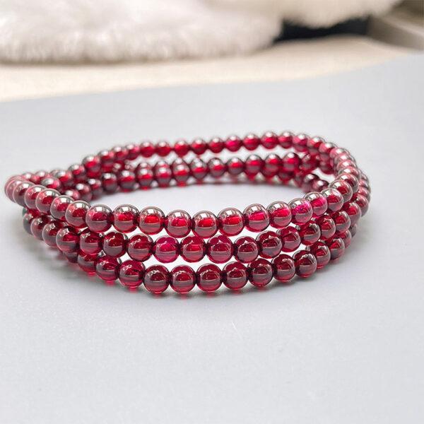 small size wine red genuine natural garnet bead, 4 mm whole strand round bead - Image 4