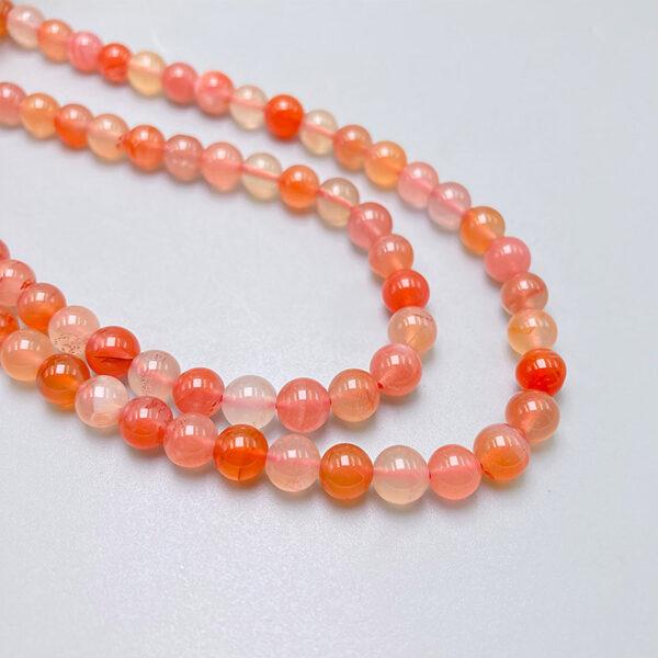 mixed red genuine natural agate bead, 6 - 6.5 mm whole strand round bead - Image 4