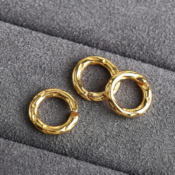 ring shape gild s925 sterling silver bead, golden open ring bead - Image 4