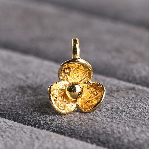 three petals flower gild s925 sterling silver charm, golden flower bead - Image 4