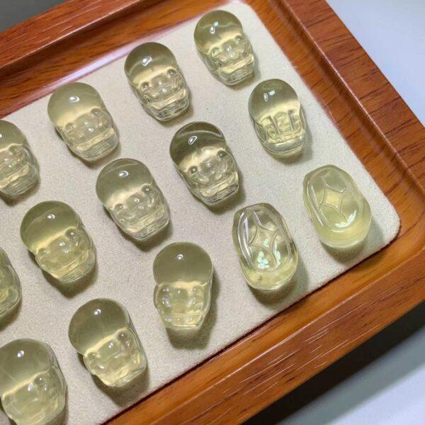 Pixiu shape genuine natural citrine bead, light yellow citrine animal bead - Image 4