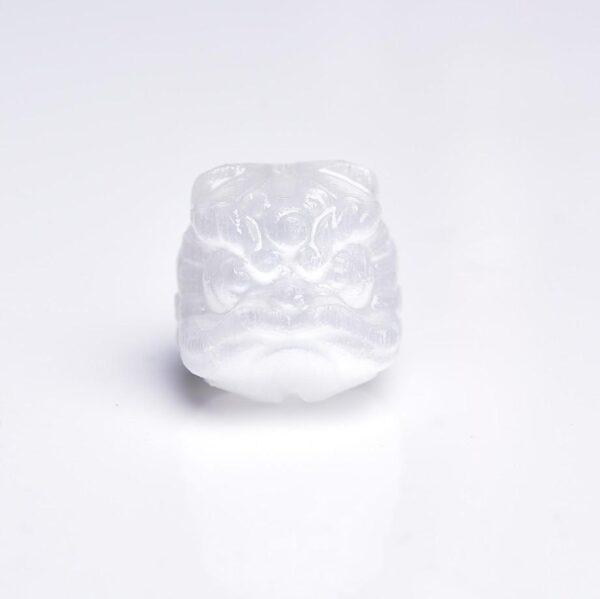 Lion head shape genuine natural selenite bead, selenite animal bead - Image 4