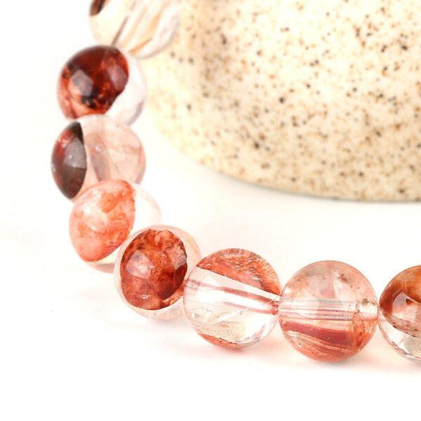 Best quality genuine natural hematoid quartz bracelet, 6 - 12mm round shape beaded bracelet - Image 4