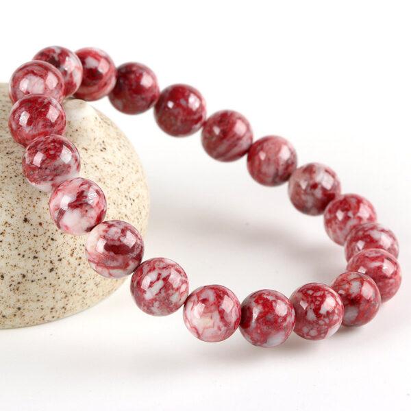 Best quality genuine natural cinnabar bracelet, 6 - 12mm round shape beaded bracelet - Image 4