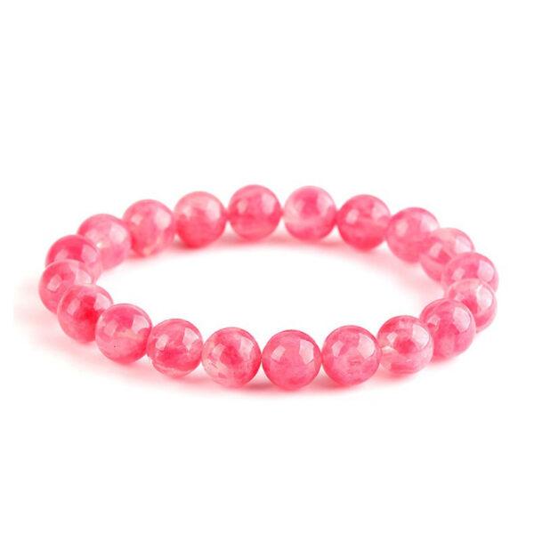 7A genuine natural rhodonite bracelet, 7 - 12mm round shape beaded bracelet - Image 4