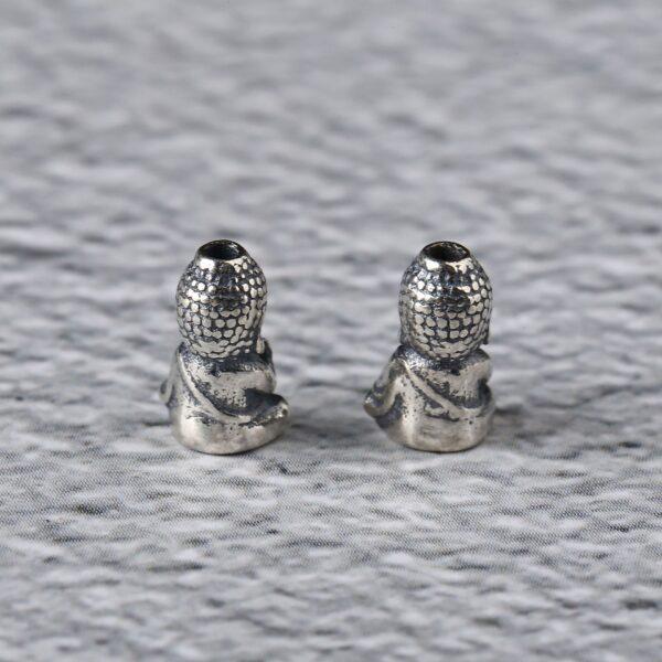 small buddha shape s925 sterling silver bead, oxidized silver buddha bead - Image 4