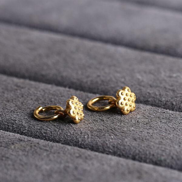 lotus flower shape s925 sterling silver charm, golden lotus bead - Image 4