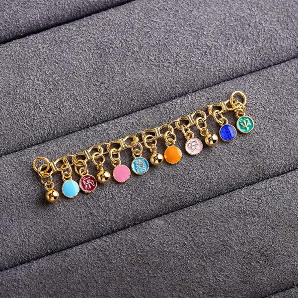 nice bells shape gild sterling silver chain, colorful enamel extension chain - Image 4