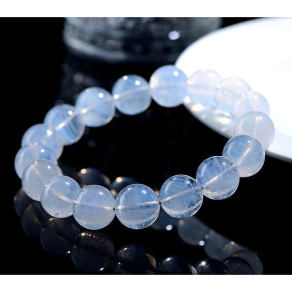 5mm - 12mm round shape 7A genuine natural blue needle quartz beaded bracelet - Image 4
