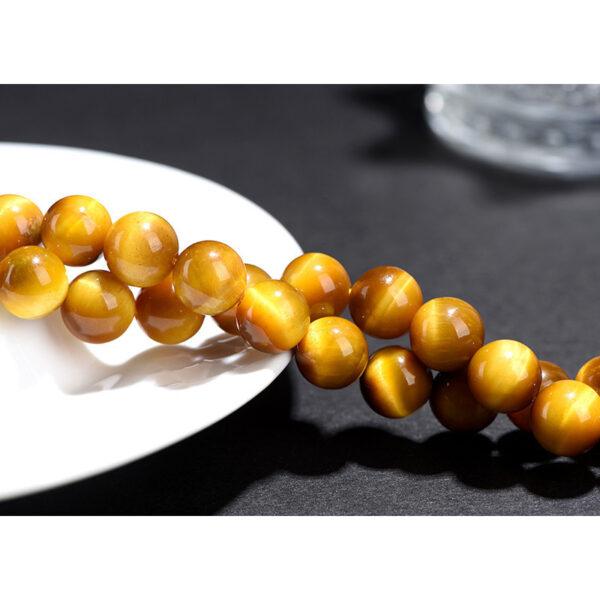 4mm - 6mm whole strand round shape 6A genuine natural golden tiger's eye stone bead - Image 4