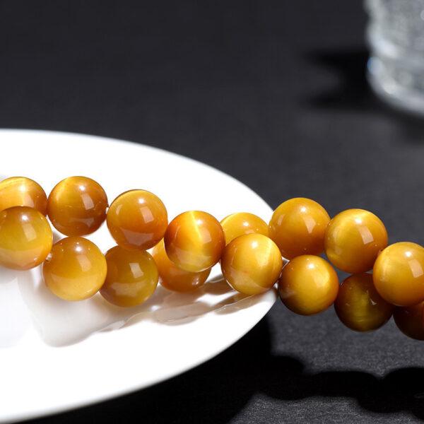 6mm whole strand round shape 7A genuine natural golden tiger's eye stone bead - Image 4