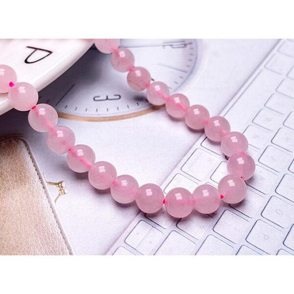 4mm - 14 mm whole strand round shape 3A genuine natural light pink rose quartz bead - Image 4