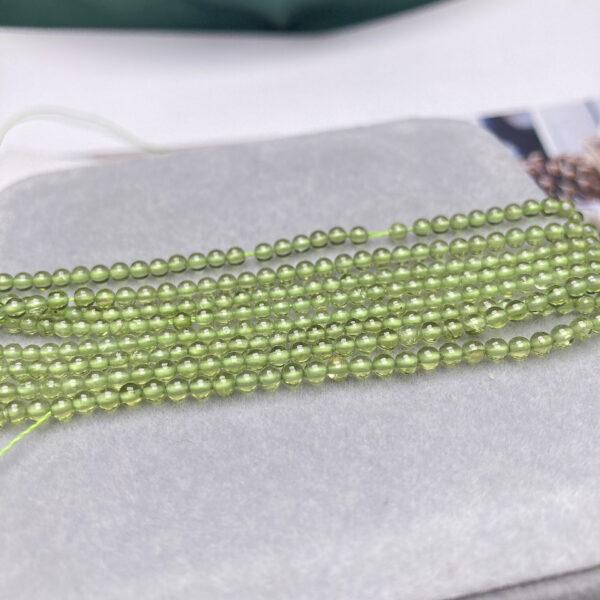 2mm small size whole strand round shape genuine natural peridot bead - Image 4