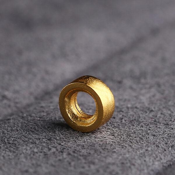 simple ring shape gild s925 sterling silver bead, golden ring bead - Image 4