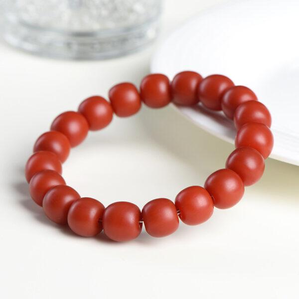 7mm - 10mm drum shape solid red genuine natural red agate beaded bracelet - Image 4