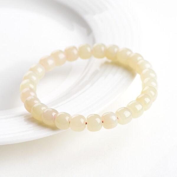 6 * 7 mm drum shape genuine natural nephrite beaded bracelet - Image 4