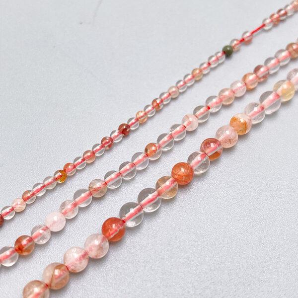 2 - 4mm small size whole strand round shape genuine natural red hematoid quartz bead - Image 4