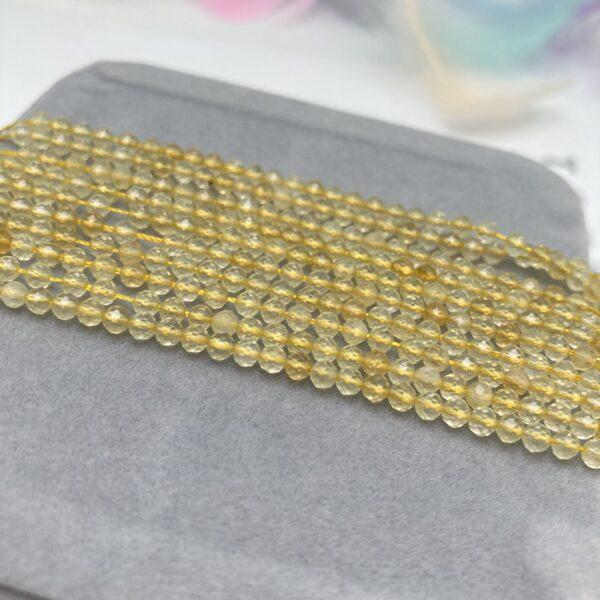 2 - 3mm small size whole strand facted surface round shape genuine natural citrine bead - Image 4