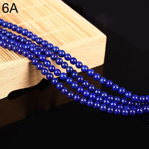2 - 6mm whole strand round shape genuine natural lazurite bead - Image 4