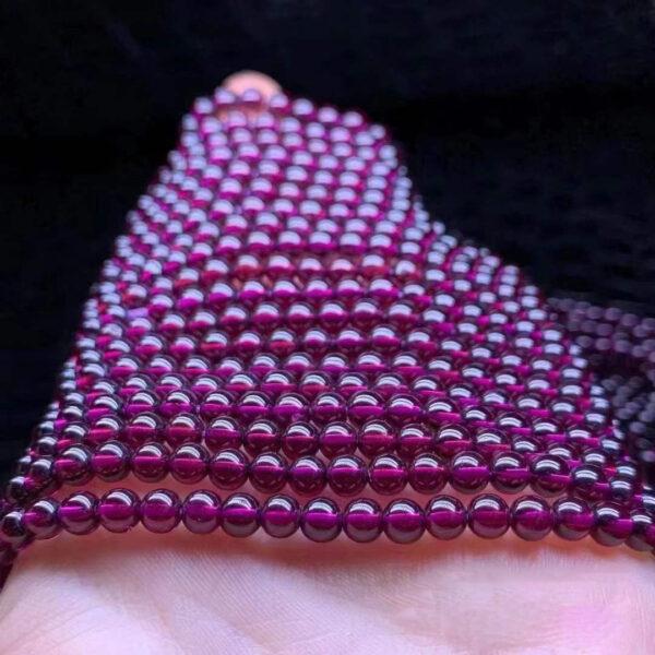 2 - 3mm small size whole strand round shape genuine natural purple garnet bead - Image 4