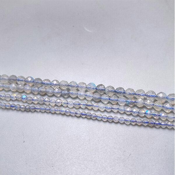 2 - 4mm small size whole strand facet surface round shape genuine natural moonstone bead - Image 4