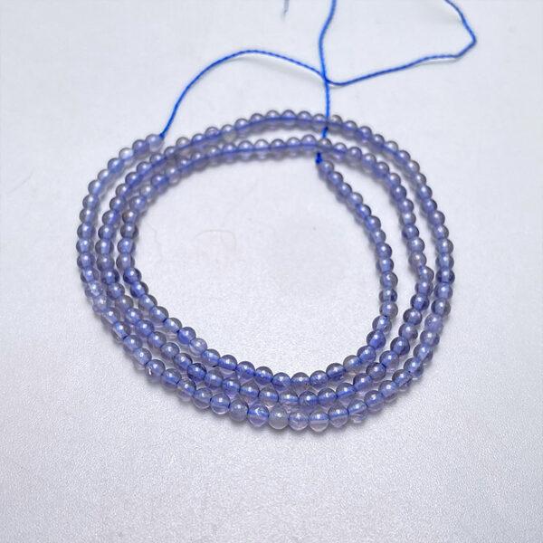 3mm small size whole strand round shape genuine natural cordierite bead - Image 4