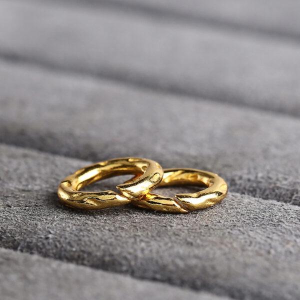 ring shape gild s925 sterling silver bead, golden open ring bead - Image 5