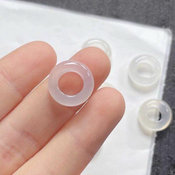 ring shape genuine natural agate bead, hazy white agate jump ring bead - Image 5