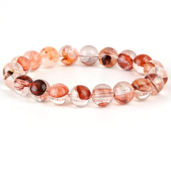 Best quality genuine natural hematoid quartz bracelet, 6 - 12mm round shape beaded bracelet - Image 5
