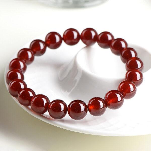 5mm - 12mm round shape genuine natural orange red garnet beaded bracelet - Image 5