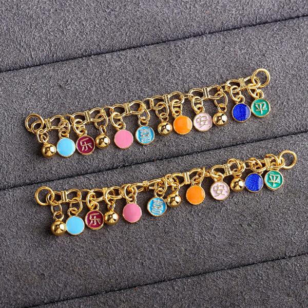 nice bells shape gild sterling silver chain, colorful enamel extension chain - Image 5