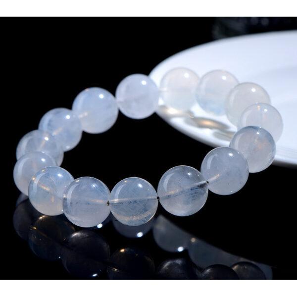 5mm - 12mm round shape 3A genuine natural blue needle quartz beaded bracelet - Image 5