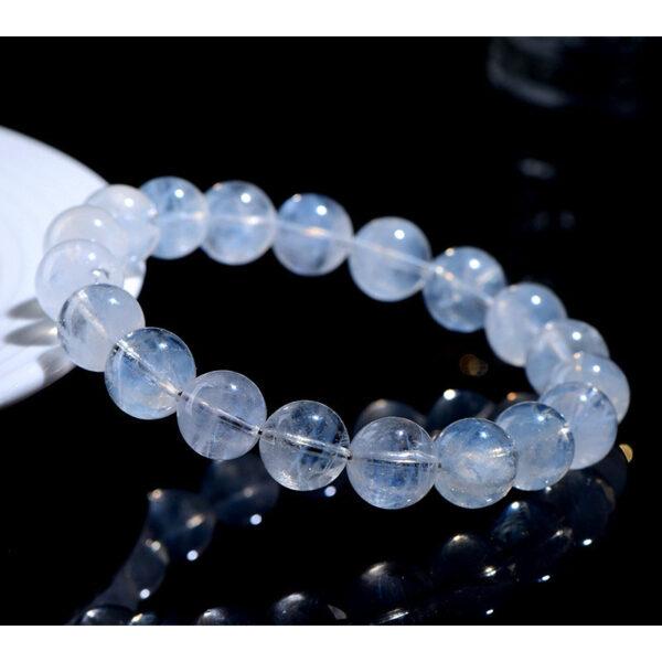5mm - 12mm round shape 5A genuine natural blue needle quartz beaded bracelet - Image 5