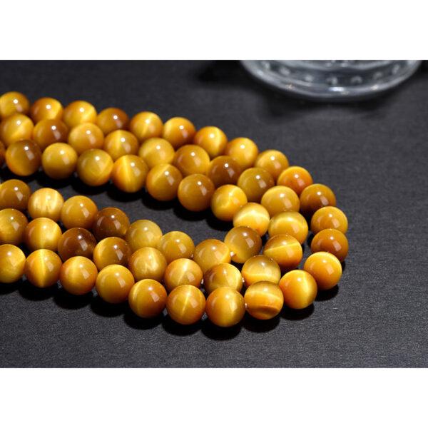 6mm whole strand round shape 7A genuine natural golden tiger's eye stone bead - Image 5