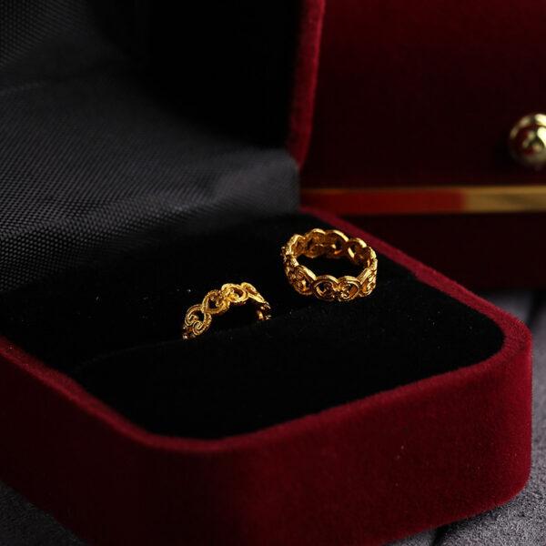 hollow flower pattern ring shape gild s925 sterling silver bead, golden jump ring bead - Image 5