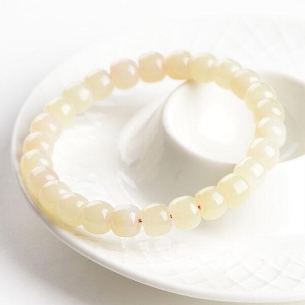 6 * 7 mm drum shape genuine natural nephrite beaded bracelet - Image 5