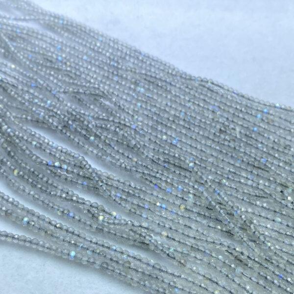 3mm small size whole strand facet surface rondelle shape genuine natural moonstone bead - Image 5