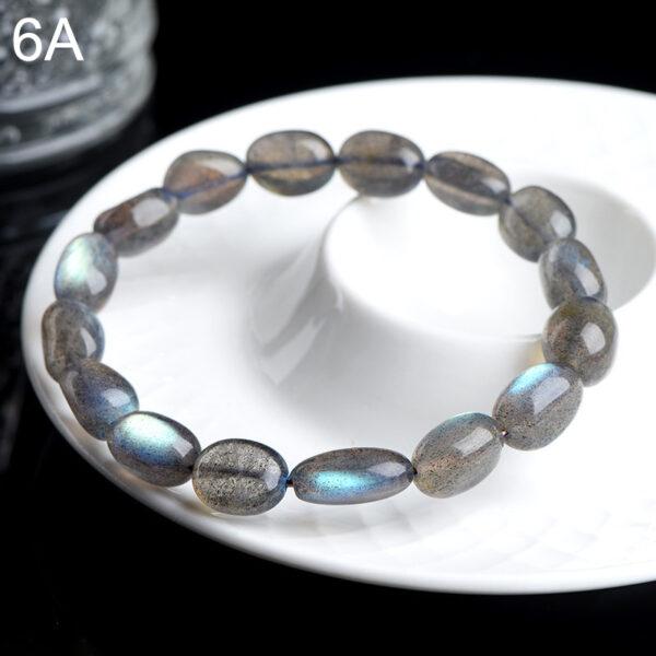 8 * 9mm irregular genuine natural colorful light moonstone beaded bracelet - Image 5