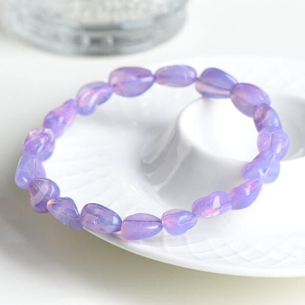 6 - 11mm irregular genuine natural hazy amethyst beaded bracelet - Image 5