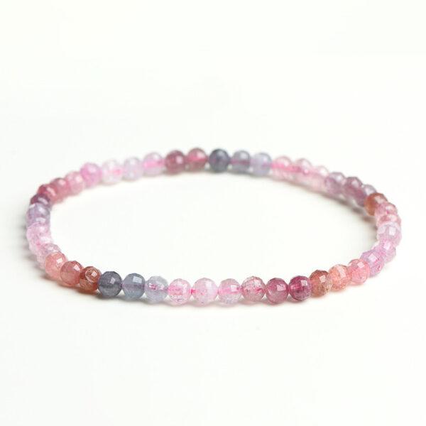 3 - 6mm round shape genuine natural colorful spinel beaded bracelet - Image 5