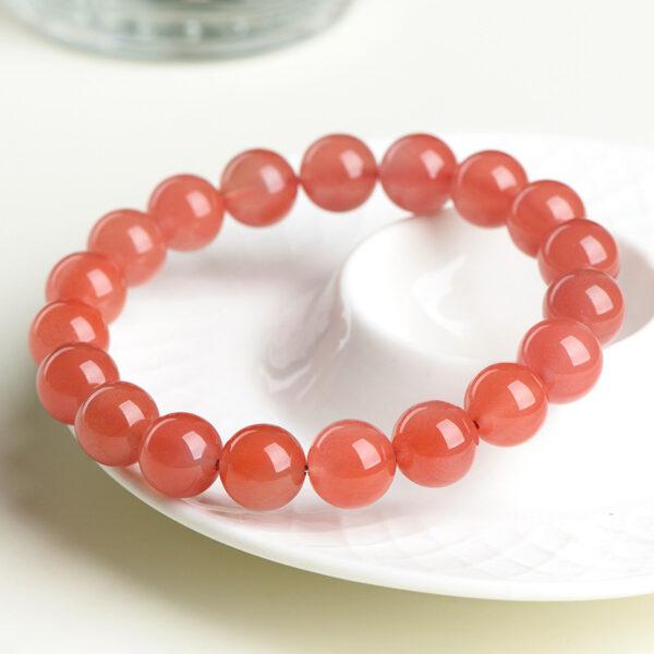 5mm - 11mm round shape genuine natural cherry red agate beaded bracelet - Image 5