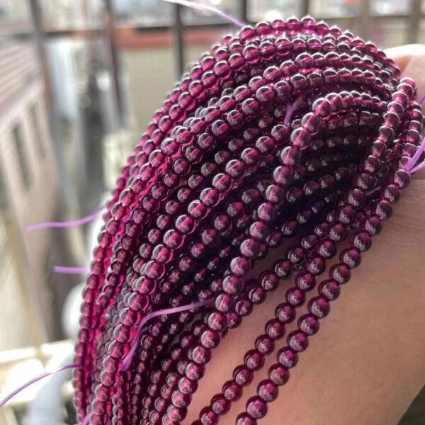 2.8mm small size whole strand round shape genuine natural purple garnet bead - Image 5