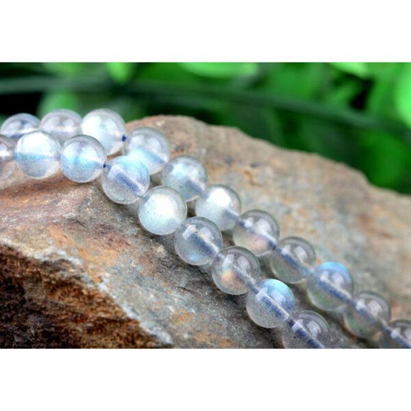 2 - 9 mmwhole strand round shape genuine natural gray moonstone bead - Image 5