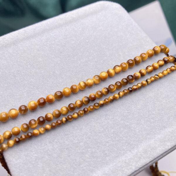 small size genuine natural tiger eye bead, 2mm - 4mm whole strand round bead - Image 5