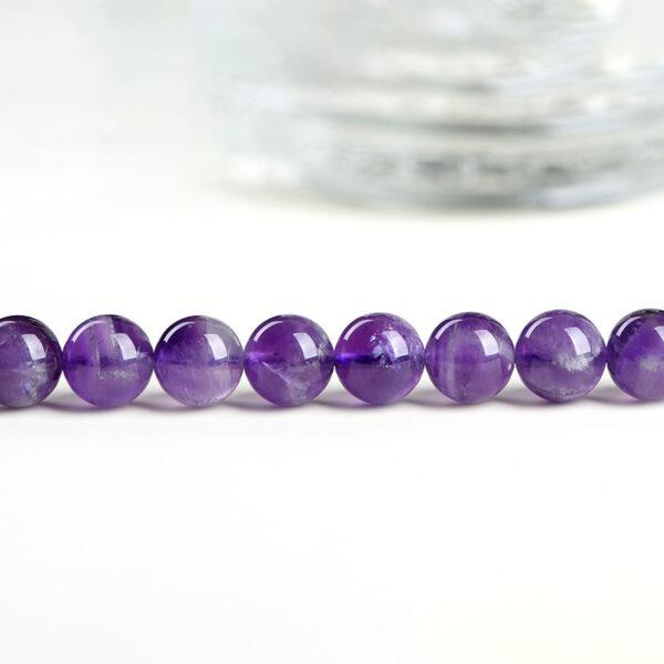 4mm - 12mm whole strand round shape genuine natural amethyst bead - Image 5