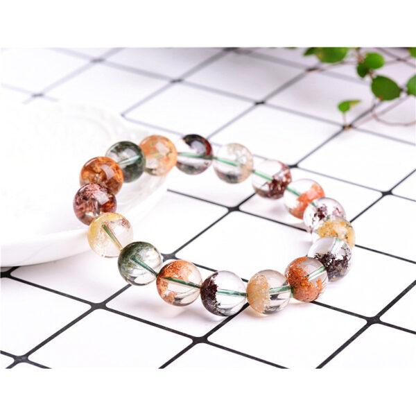 7mm - 8mm round shape genuine natural phantom quartz beaded bracelet - Image 6