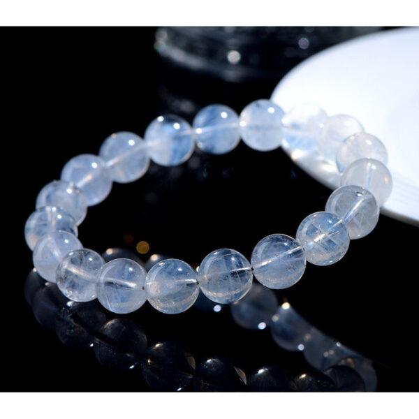 5mm - 12mm round shape 5A genuine natural blue needle quartz beaded bracelet - Image 6